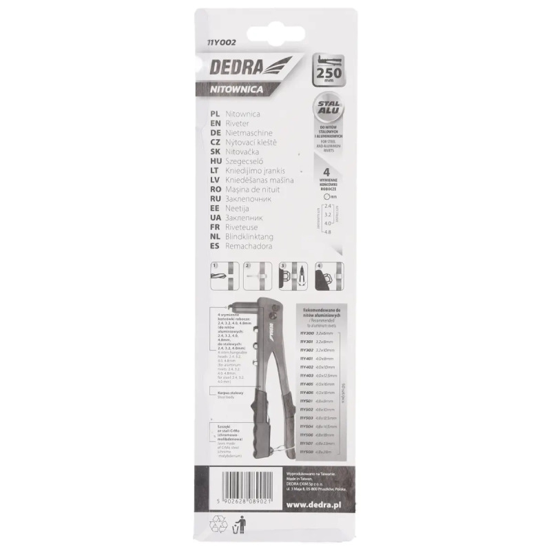 Nitovačka na oceľové a hliníkové nity, dĺžka 250mm 1