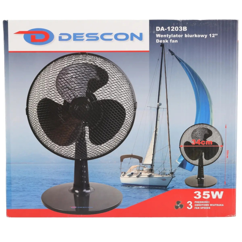 Stolný ventilátor 12", čierny 4