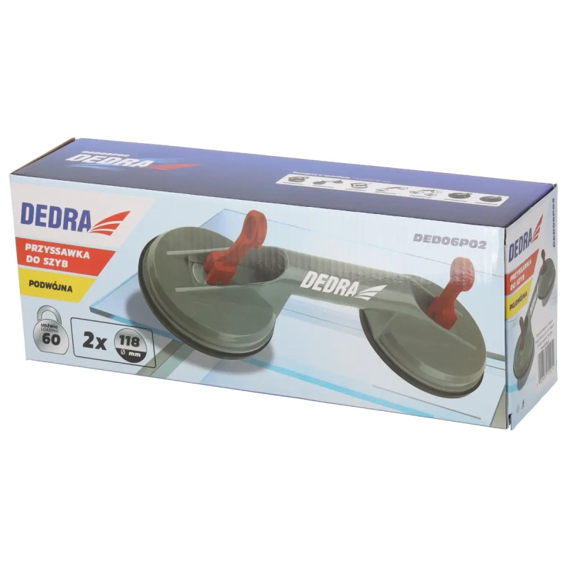 Dvojitá prísavka na okná 2x118 mm, max. 60 kg 5