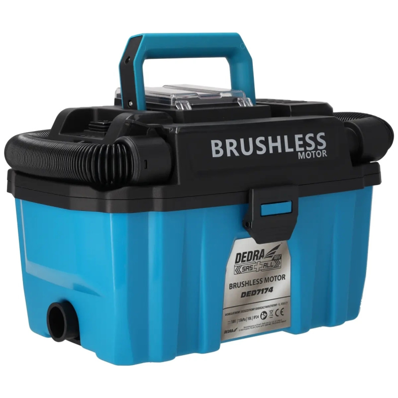 Bezuhlíkový akumulátorový priemyselný vysávač 18V 10L 3